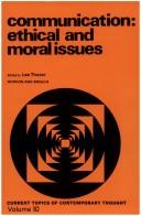 Cover of: Communication: ethical and moral issues.