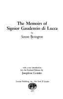 Cover of: The memoirs of Signior Gaudentio di Lucca.
