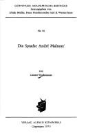 Cover of: Die Sprache André Malraux'.