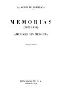 Cover of: Memorias, 1921-1936: amanecer sin mediodía