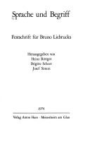 Cover of: Sprache und Begriff: Festschrift f. Bruno Liebrucks