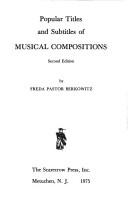 Cover of: Popular titles and subtitles of musical compositions