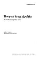 The great issues of politics by Leslie Lipson