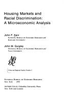 Cover of: Housing markets and racial discrimination: a microeconomic analysis