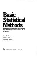 Basic statistical methods for engineers and scientists by John B. Kennedy, Adam Neville