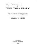 Cover of: The Tosa diary