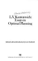 Cover of: L. V. Kantorovich: essays in optimal planning
