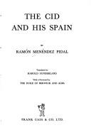 Cover of: The Cid and his Spain.