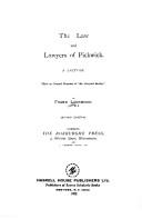 The law and lawyers of Pickwick by Lockwood, Frank Sir