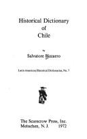 Cover of: Historical dictionary of Chile. by Salvatore Bizzarro