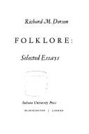 Cover of: Folklore: selected essays