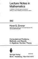 Cover of: Computational problems, methods, and results in algebraic number theory