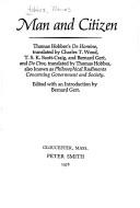Cover of: Man and citizen.: Thomas Hobbes's De homine