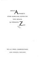 Cover of: About alphabets: some marginal notes on type design.