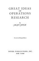 Cover of: Great ideas of operations research.