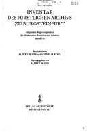 Inventar des Fürstlichen Archivs zu Burgsteinfurt by Fürstliches Archiv zu Burgsteinfurt.