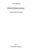 Cover of: Grenzübergänge: Tagebuch-Notizen.