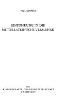 Cover of: Einführung in die mittellateinische Verslehre.