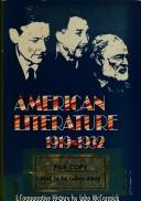 Cover of: American literature, 1919-1932: a comparative history.