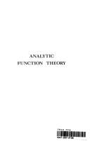 Cover of: Analytic function theory.