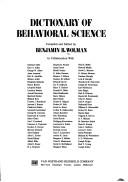 Dictionary of behavioral science by Benjamin B. Wolman