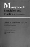 Cover of: Management: principles and practices