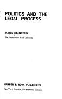 Cover of: Politics and the legal process. by James Eisenstein