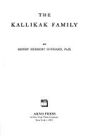 The Kallikak Family by Goddard, Henry Herbert