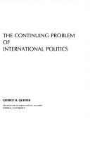 Cover of: The continuing problem of international politics