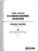 Cover of: Macroeconomic analysis.