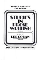 Cover of: Studies in prose writing