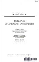 Cover of: Principles of American Government by Albert Berry Saye