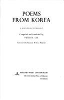 Cover of: Poems from Korea: a historical anthology.