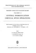 Cover of: Central dysregulation.: Cervical spine operations. Proceedings of the German Society for Neurosurgery.