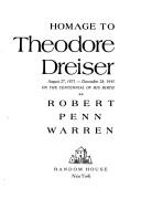 Cover of: Homage to Theodore Dreiser, August 27, 1871-December 28, 1945: on the centennial of his birth.