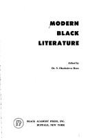 Cover of: Modern Black literature.