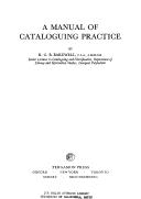 A manual of cataloguing practice