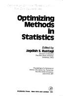 Optimizing methods in statistics : proceedings of a symposium held at the Center for Tomorrow, the Ohio State University, June 14-16, 1971