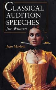 Cover of: Classical Audition Speeches for Women (Stage & Costume)