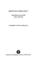Cover of: Bertolt Brecht.