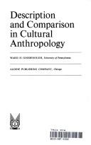 Cover of: Description and comparison in cultural anthropology