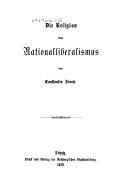 Cover of: Die Religion des Nationalliberalismus
