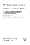 Cover of: Poetik der Transformation: Paul Celan, Übersetzer und übersetzt