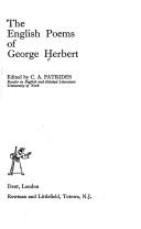 Cover of: The English poems of George Herbert. by George Herbert