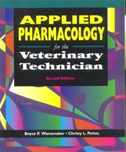Cover of: Applied pharmacology for the veterinary technician