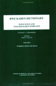 Bwe Karen dictionary : with texts and English-Karen word list