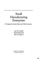 Small manufacturing enterprises : a comparative study of India and other economies