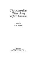 The Australian short story before Lawson