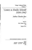 Cover of: Letters to Emilie Schenkl, 1934-1942