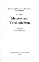 Cover of: Memory and totalitarianism